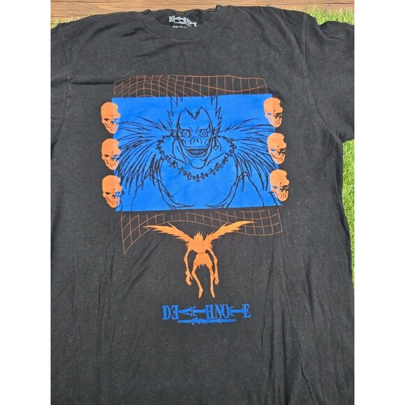 Hot topic Death Note Mens Size M Anime Manga T-shirt Black Blue Orange EUC - Picture 3 of 9